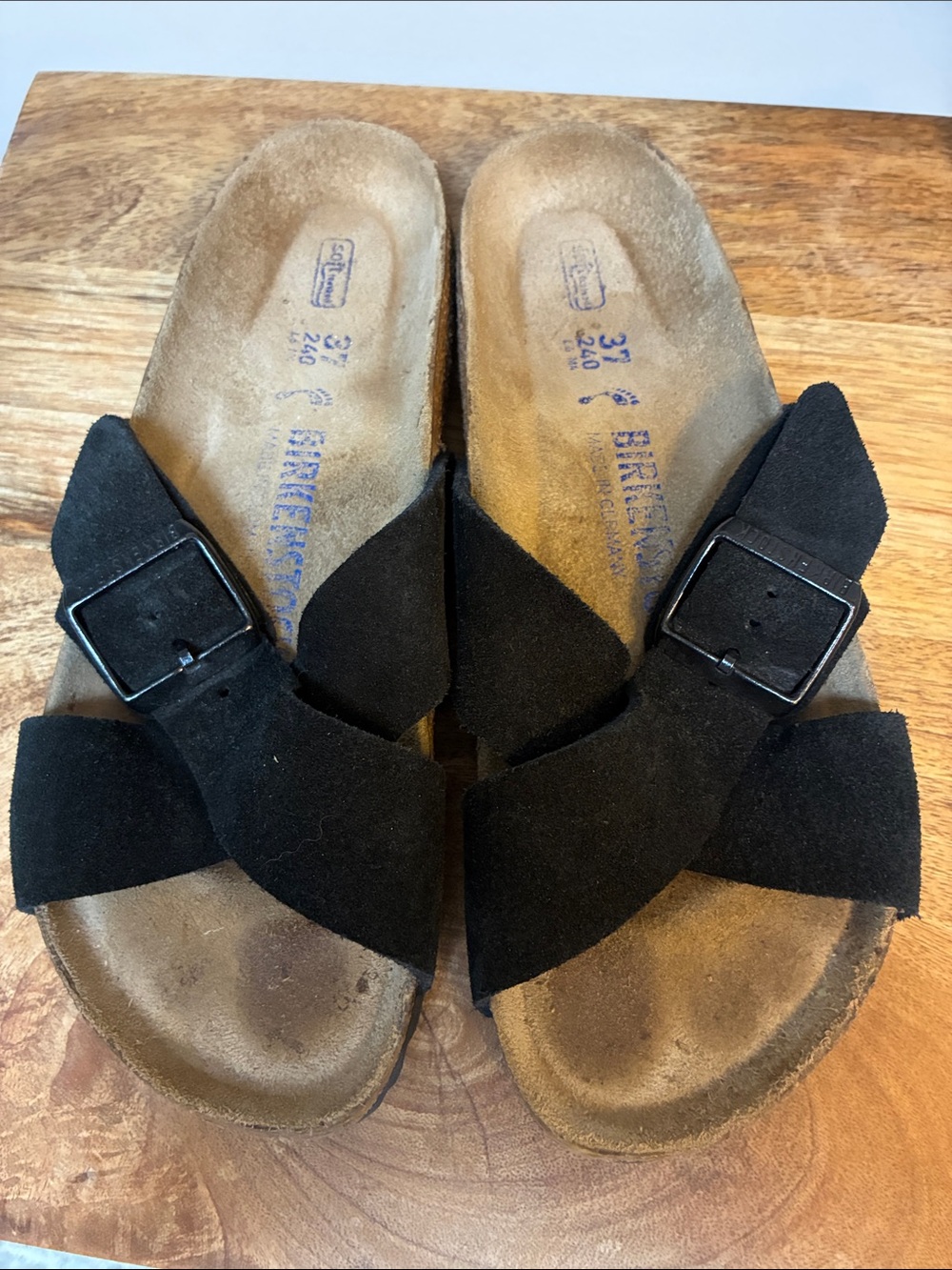 Birkenstock Siena size 7 (37) black suede straps